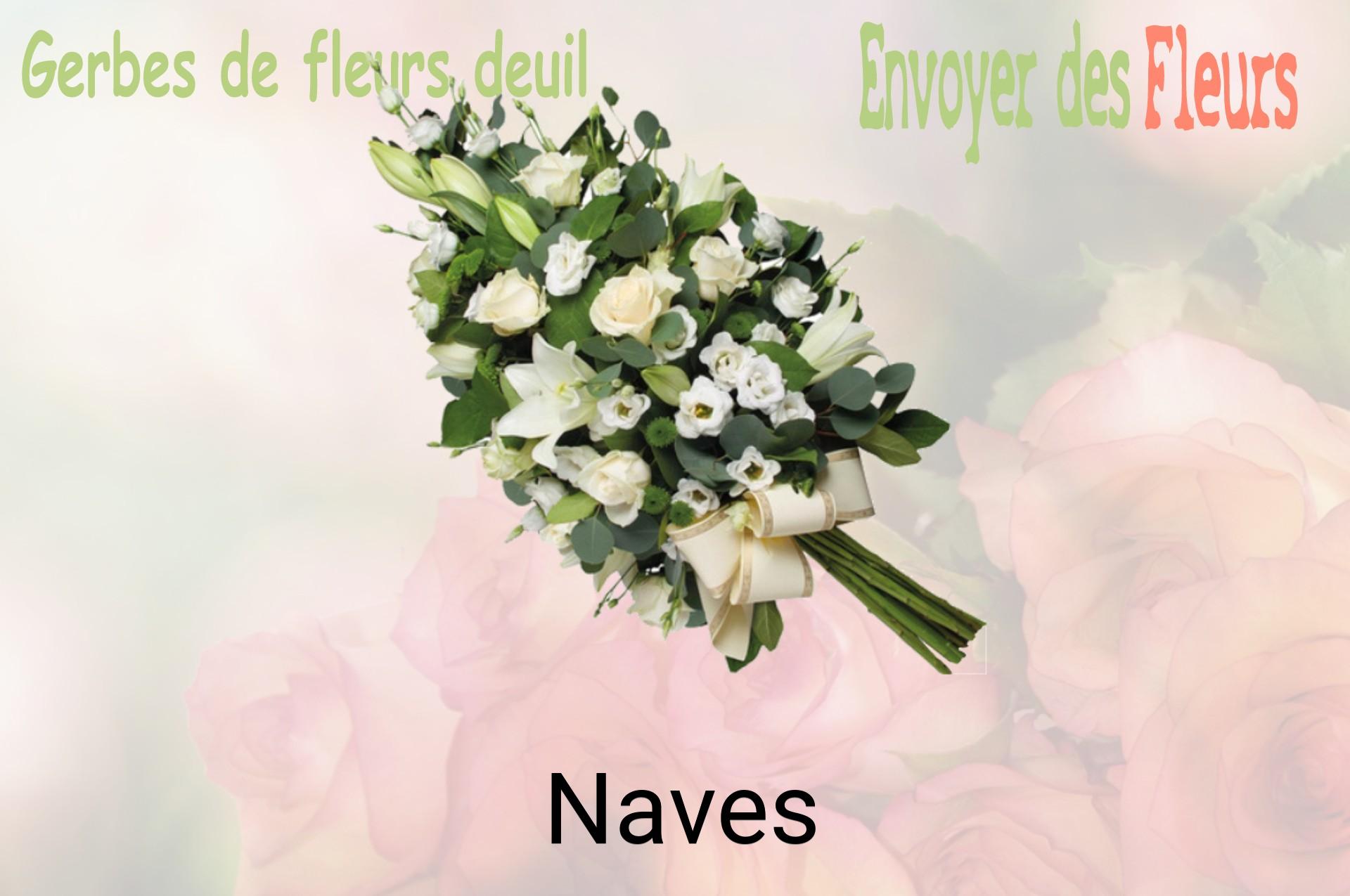 Gerbe de fleurs de deuil livrée à Naves